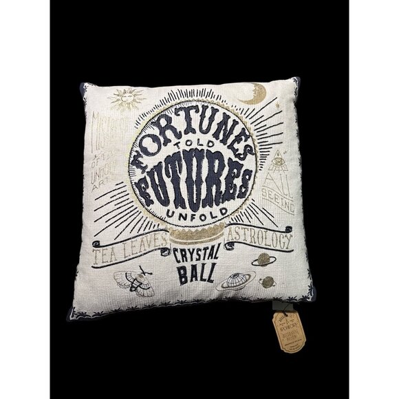 Apothecary Other - Beaded Throw Pillow "Fortunes Told, Futures Unfold "astrological New with tag